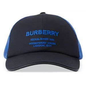 New with tagBurberry Baseball Cap Cotton & Mesh With Horseferry Motif  In Blue